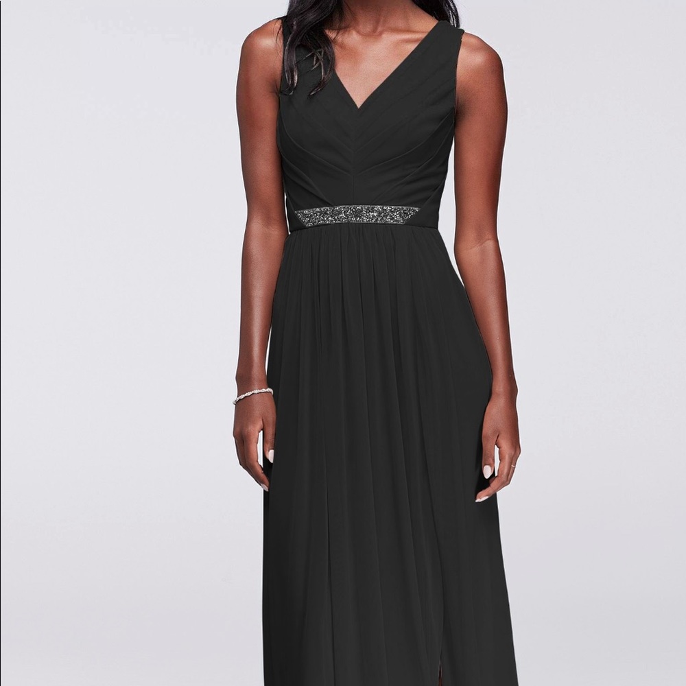 Black Mesh Davids Bridal Dress.